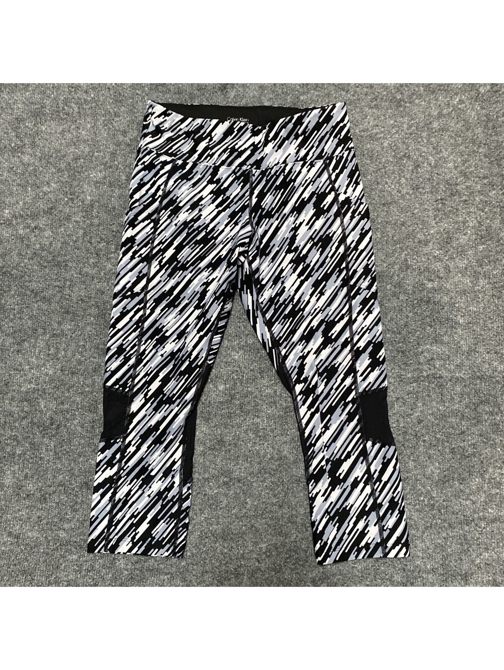 Calvin Klein Performance M Black/White Abstract Moisture Wicking Leggings 47